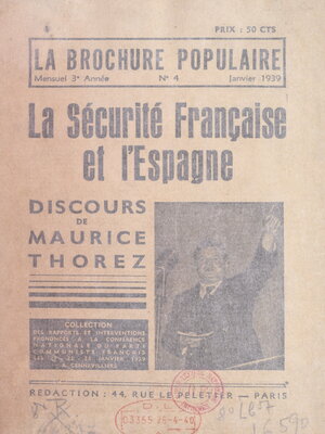 cover image of La sécurité française et l'Espagne